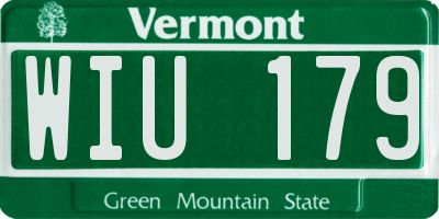 VT license plate WIU179