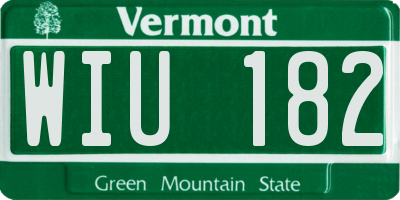 VT license plate WIU182