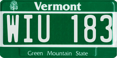 VT license plate WIU183