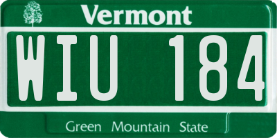 VT license plate WIU184