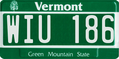 VT license plate WIU186