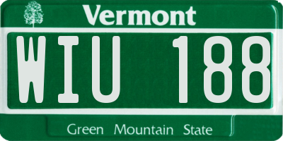 VT license plate WIU188