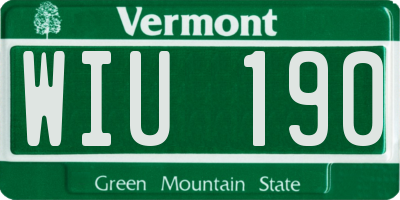 VT license plate WIU190