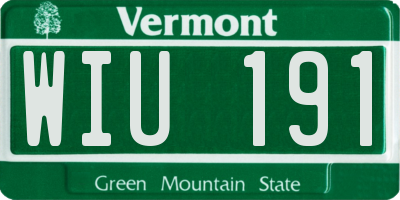 VT license plate WIU191