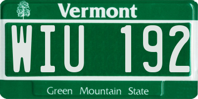 VT license plate WIU192