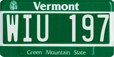VT license plate WIU197