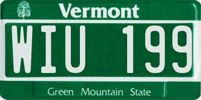 VT license plate WIU199