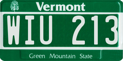 VT license plate WIU213