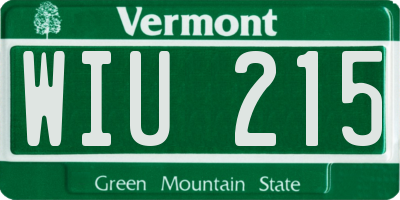 VT license plate WIU215
