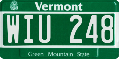 VT license plate WIU248