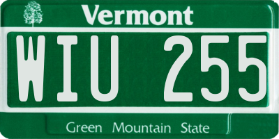 VT license plate WIU255