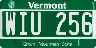 VT license plate WIU256