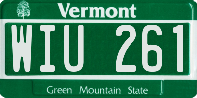VT license plate WIU261