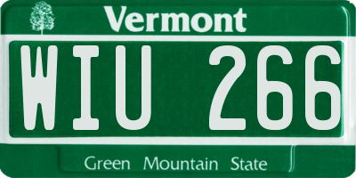 VT license plate WIU266