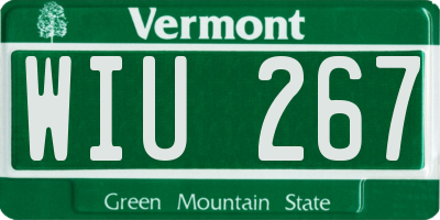 VT license plate WIU267