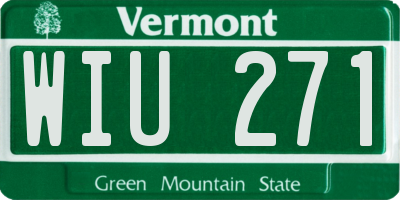 VT license plate WIU271