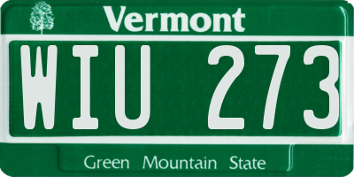 VT license plate WIU273