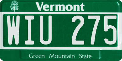 VT license plate WIU275