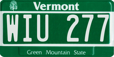 VT license plate WIU277