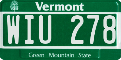 VT license plate WIU278