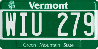 VT license plate WIU279
