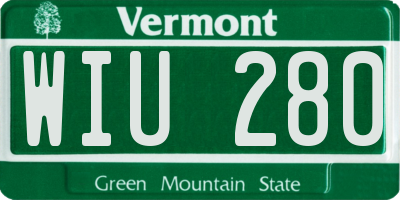 VT license plate WIU280