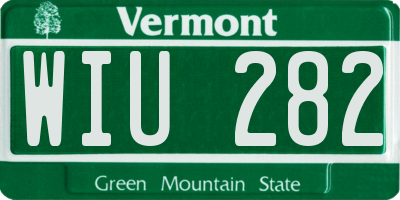 VT license plate WIU282