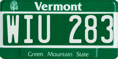 VT license plate WIU283