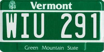 VT license plate WIU291