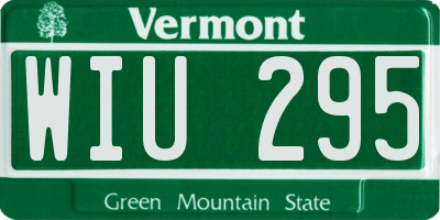 VT license plate WIU295