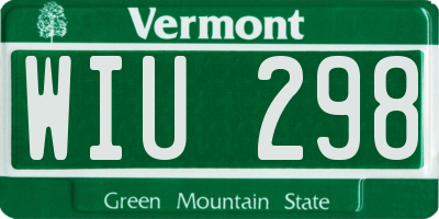VT license plate WIU298