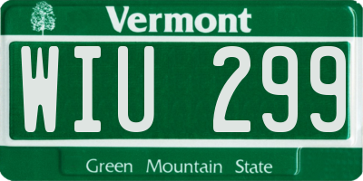 VT license plate WIU299