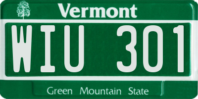 VT license plate WIU301