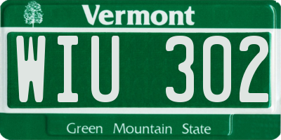 VT license plate WIU302