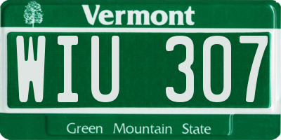VT license plate WIU307