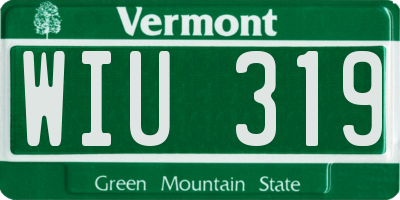 VT license plate WIU319