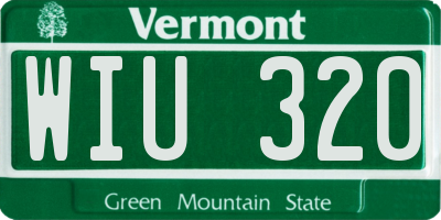 VT license plate WIU320