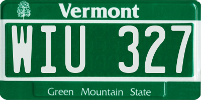 VT license plate WIU327