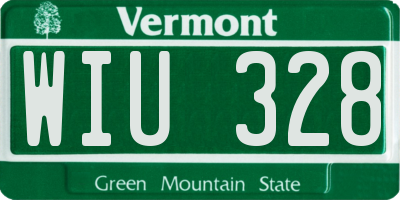 VT license plate WIU328