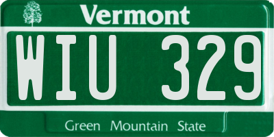 VT license plate WIU329
