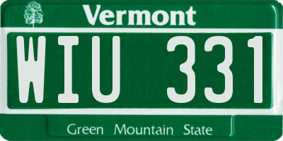 VT license plate WIU331