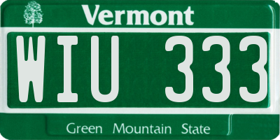 VT license plate WIU333