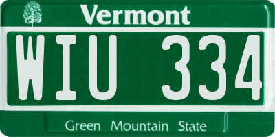 VT license plate WIU334