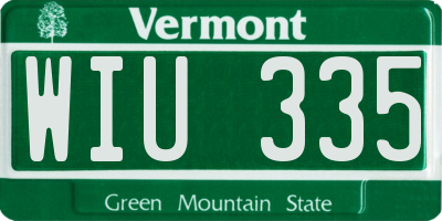 VT license plate WIU335