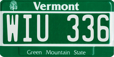 VT license plate WIU336