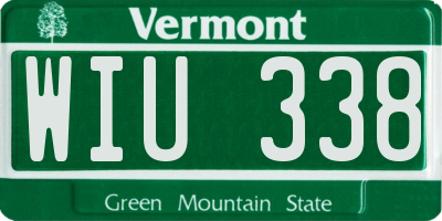 VT license plate WIU338