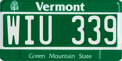 VT license plate WIU339