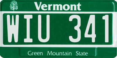 VT license plate WIU341