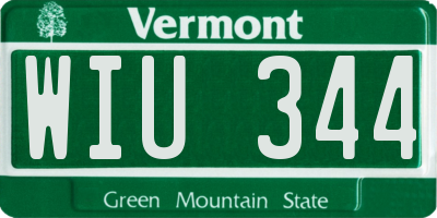 VT license plate WIU344