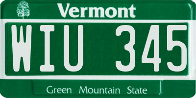 VT license plate WIU345